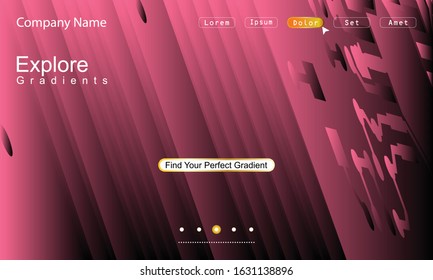 Website Landing Page with gradient colorful Background.  Easy editable For landing page, banner, website, homepage, card, ui, or apps. Vector illustration