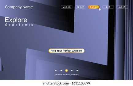 Website Landing Page with gradient colorful Background.  Easy editable For landing page, banner, website, homepage, card, ui, or apps. Vector illustration