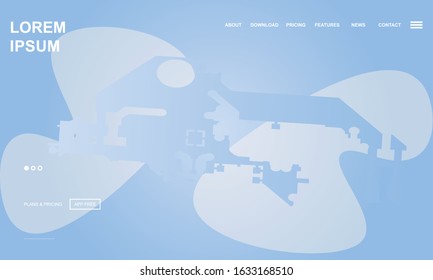Website Landing Page with gradient colorful Background.  Easy editable For landing page, banner, website, homepage, card, ui, or apps. Vector illustration