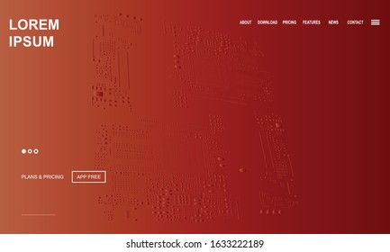 Website Landing Page with gradient colorful Background.  Easy editable For landing page, banner, website, homepage, card, ui, or apps. Vector illustration