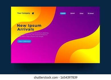 Website Landing Page with gradient colorful Background. Modern design. Easy editable For landing page, banner, website. Vector illustration