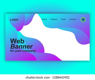 Website landing page gradient vector illustration - background banner template concept paper cut inovation