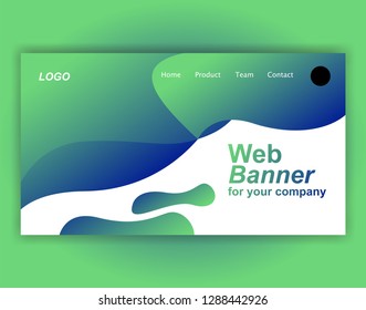 Website landing page gradient vector illustration - background banner template concept paper cut inovation
