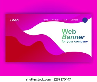 Website landing page gradient vector illustration - background banner template concept paper cut inovation
