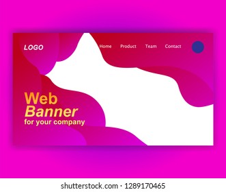 Website landing page gradient vector illustration - background banner template concept paper cut inovation
