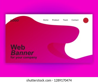 Website landing page gradient vector illustration - background banner template concept paper cut inovation
