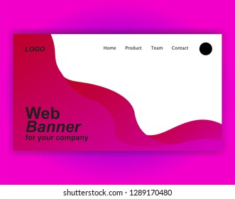 Website landing page gradient vector illustration - background banner template concept paper cut inovation
