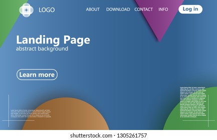 Website landing page. Material design background. Minimal abstract cover design. Creative colorful wallpaper. Trendy gradient poster. Vector illustration.