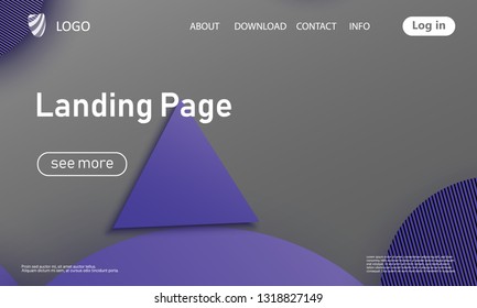 Website landing page. Material design. Minimal abstract background. Creative colorful wallpaper. Trendy gradient poster. Vector illustration.