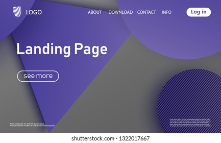 Website landing page. Material design. Minimal abstract background. Creative colorful wallpaper. Trendy gradient poster. Vector illustration.