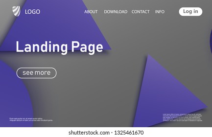 Website landing page. Material design. Minimal abstract background. Creative colorful wallpaper. Trendy gradient poster. Vector illustration.