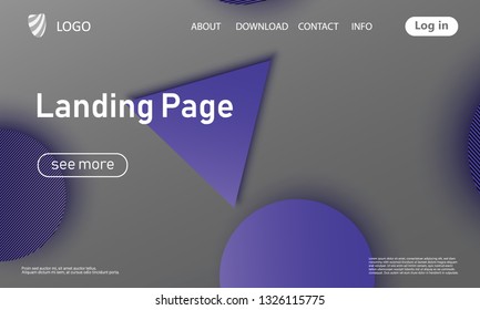 Website landing page. Material design. Minimal abstract background. Creative colorful wallpaper. Trendy gradient poster. Vector illustration.