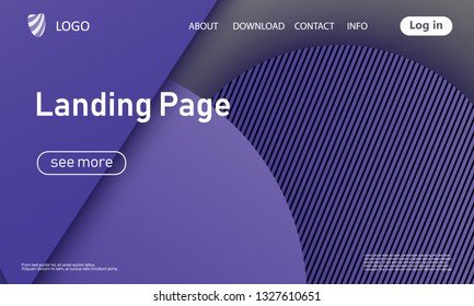 Website landing page. Material design. Minimal abstract background. Creative colorful wallpaper. Trendy gradient poster. Vector illustration.