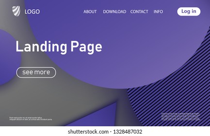 Website landing page. Material design. Minimal abstract background. Creative colorful wallpaper. Trendy gradient poster. Vector illustration.