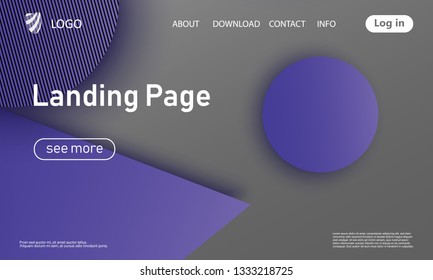 Website landing page. Material design. Minimal abstract background. Creative colorful wallpaper. Trendy gradient poster. Vector illustration.