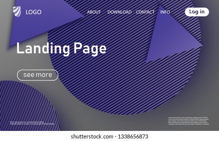 Website landing page. Material design. Minimal abstract background. Creative colorful wallpaper. Trendy gradient poster. Vector illustration.