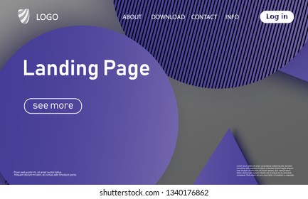 Website landing page. Material design. Minimal abstract background. Creative colorful wallpaper. Trendy gradient poster. Vector illustration.