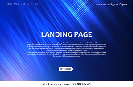 Website landing page template with an abstract blur design