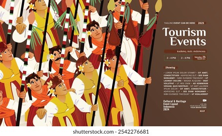 Idea de Plantilla de página de aterrizaje de Sitio web con ilustración de diseño de bailarina de Indonesia Bali