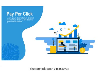 Website or Landing page template of pay per click. Modern flat design concept of web page design for website and mobile website. Vector Illustration