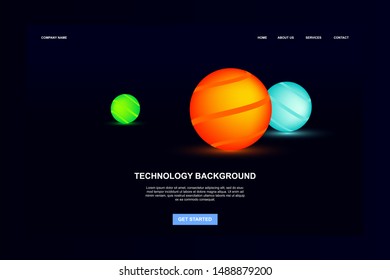 website landing page template vector flat design