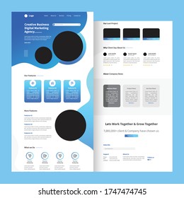 Website Landing Page Template Vector. Business Interface. Landing Web Page.