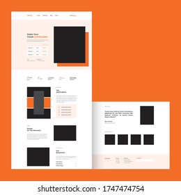 Website Landing Page Template Vector. Business Interface. Landing Web Page.