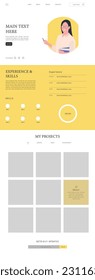 Website landing page template.website design template set with flat elements links minimalist style