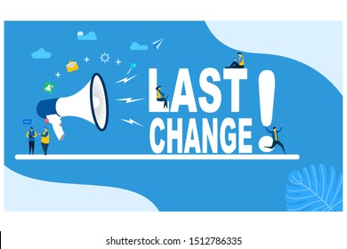 Website or landing page vector illustration of Last change Tiny People Character Concept Vector Illustration, Suitable For web landing page,Wallpaper, Background, Card, banner,Book Illustration