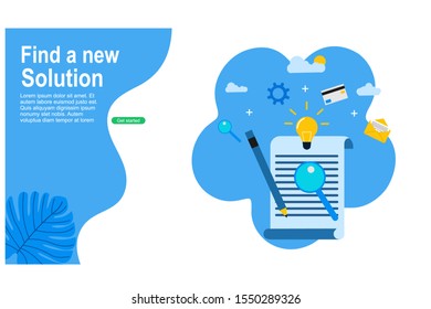 Website or landing page vector illustration of  business concept,finding new solutions.Vector Illustration, Suitable For web landing page,Wallpaper, Background, Card, banner,Book Illustration