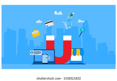 Website or landing page vector illustration of  Customer strategy, customer support and service 