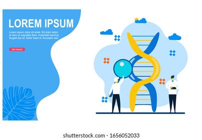 
Website or landing page vector illustration of   Genetic DNA Science

with Tiny People Character Concept Vector Illustration, Suitable For web landing page,Wallpaper, Background,banner,Book Illustrat