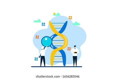 
Website or landing page vector illustration of   Genetic DNA Science

with Tiny People Character Concept Vector Illustration, Suitable For web landing page,Wallpaper, Background,banner,Book Illustrat