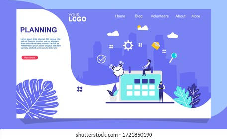 Website or landing page vector illustration of  Planning schedule and calendar concept.vector illustration