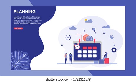 Website or landing page vector illustration of  Planning schedule and calendar concept.vector illustration