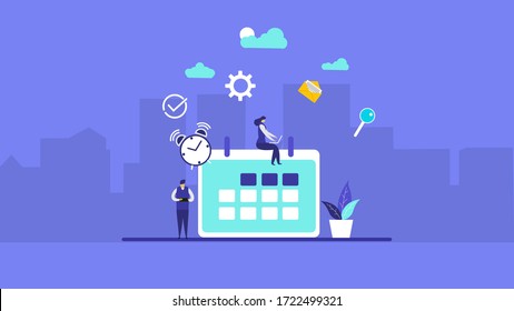 Website or landing page vector illustration of  Planning schedule and calendar concept.vector illustration