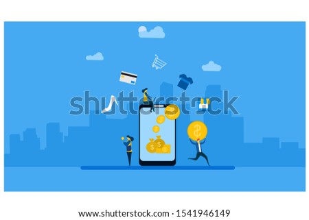 
Website or landing page vector illustration of  Cash Back concept design with Tiny People Character Concept Vector Illustration, Suitable For web landing page,Wallpaper, Background, Card, banner,Book