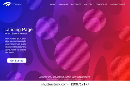 Website landing page vector template. Abstract colorful geometric background for webpage and application