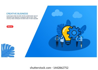 Website or landing page vector.Vector creative business illustration. workflow to create ideas. teamwork on the project