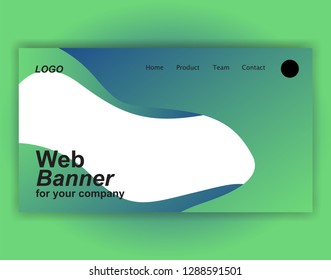 Website landing page wave gradient vector illustration - background banner template concept paper cut innovation
