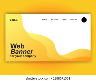 Website landing page wave gradient vector illustration - background banner template concept paper cut innovation
