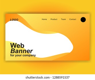 Website landing page wave gradient vector illustration - background banner template concept paper cut innovation
