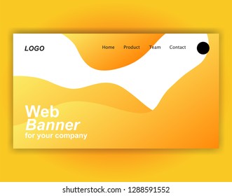 Website landing page wave gradient vector illustration - background banner template concept paper cut innovation
