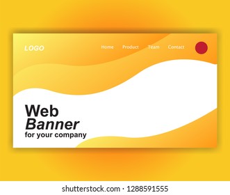 Website landing page wave gradient vector illustration - background banner template concept paper cut innovation
