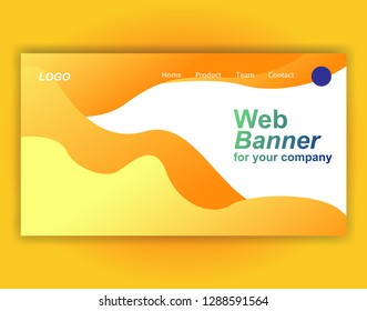 Website landing page wave gradient vector illustration - background banner template concept paper cut innovation
