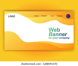Website landing page wave gradient vector illustration - background banner template concept paper cut innovation
