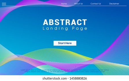 Website Landing Page, Wave, Line, Gradient, Abstract and Modern Background. Eps10. Vector