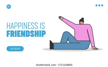 Website Landing Page. Young Girl Is Exercising Sitting On The Floor. Woman Do Morning Exercises. Female Character Lead A Healthy Lifestyle. Web Page Cartoon Linear Outline Flat Vector Illustration