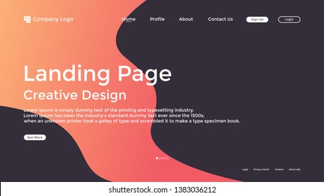 Website Landing Page,Line, Gradient, Abstract Modern Background
