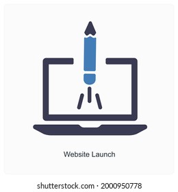 Website Launch or Startup Icon Concept